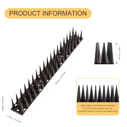OFFO Bird Spikes, Keep Birds Pigeon Woodpecker Away Device Outdoor, Covers 48.3 Feet(14.7m), Black - color: Black, size: 48.3 Feet