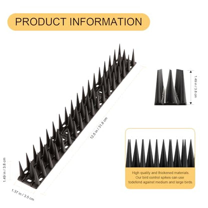 OFFO Bird Spikes, Keep Birds Pigeon Woodpecker Away Device Outdoor, Covers 48.3 Feet(14.7m), Black - color: Black, size: 48.3 Feet