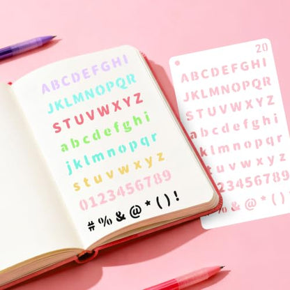 ZLFSRQ 40Pcs Letter Stencils for Painting, Small Alphabet Number Stencils - color: 40Pcs