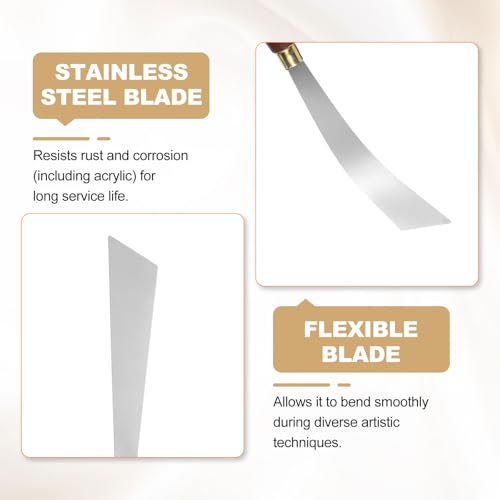 HARFINGTON Palette Knife Painting Tool 4.33" x 0.87" Stainless Steel Blade