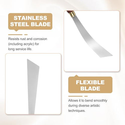 HARFINGTON Palette Knife Painting Tool 4.33" x 0.87" Stainless Steel Blade