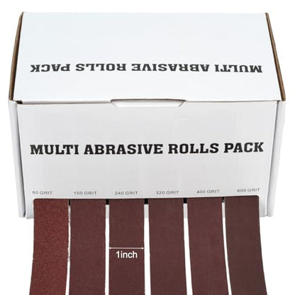 Emery Cloth Roll, 6 Grits 6 Meters Abrasive Sandpaper Roll - size: 6Rolls 20FT