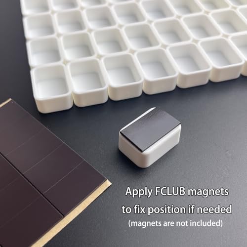 FCLUB 54PCS 2.5ml Refillable Watercolor Pans Empty Compatible with Holbein - color: White, size: 54 Pieces 2.5 ml Pans