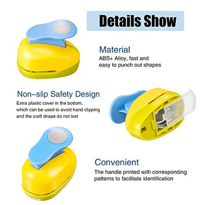 CHENGU 3 Pack Circle Hole Punch 2"/1"/0.6", Random Color - color: Random Color, style: Circle