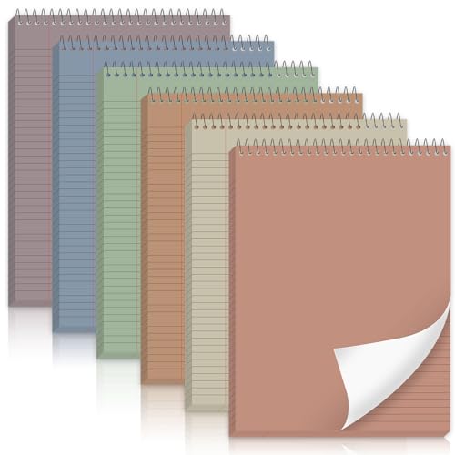 gisgfim 6Pcs Boho Top Spiral Notebooks 8.5x11 College Ruled Steno Pads - color: Boho