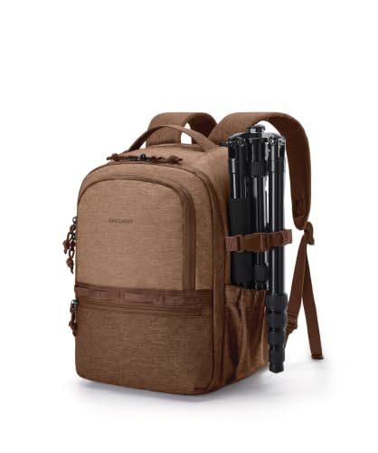 BAGSMART 2 in 1 Camera Backpack for DSLR, Fits 12.9" iPad, Coffee Brown - color: Coffee Brown