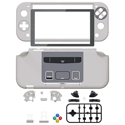 eXtremeRate SFC SNES Classic EU Style DIY Replacement Shell for Nintendo Switch Lite, NSL Handheld Controller Housing with Screen Protector, Custom Case Cover for Nintendo Switch Lite - color: Classic SFC SNES EU