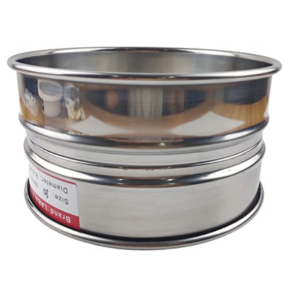 LABALPHA 80 Mesh Lab Sieves, #80 Mesh Test Sieve, 8'' Diameter, 304 Stainless Steel Wire Cloth (0.2mm) - size: 80 mesh (0.2mm)