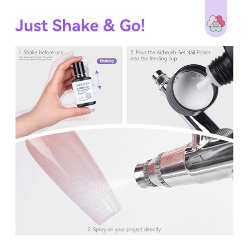 SAVILAND Dilution-Free Airbrush Gel Nail Polish White 2PCS 20ml - color: Z-White Pro