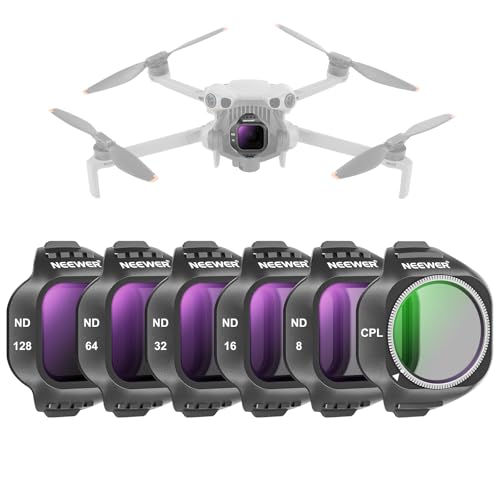 NEEWER CPL ND Filter Set Compatible with DJI Mini 5 Pro (CPL/ND8/ND16/ND32/ND64/ND128), Snap On Circular Polarizing Polarizer Neutral Density Lens Filter Multicoated Drone Camera Accessories, 6 Pack - size: Mini 5Pro, style: 6 Packs ND/CPL
