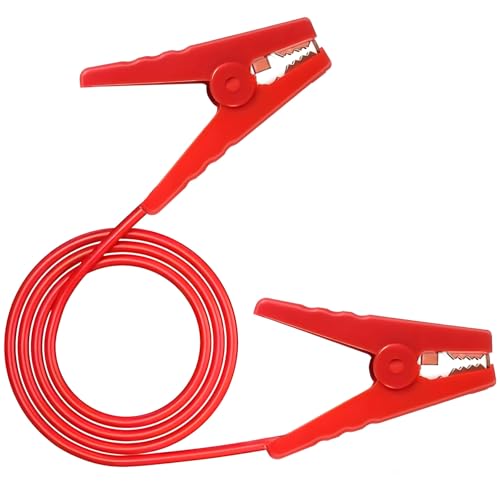 Farm Electric Fence Jump Leads with Crocodile Clip Connect Energizer and Fencing System Wire (2Clip+1wire) - size: Red-2Clip-1Wire