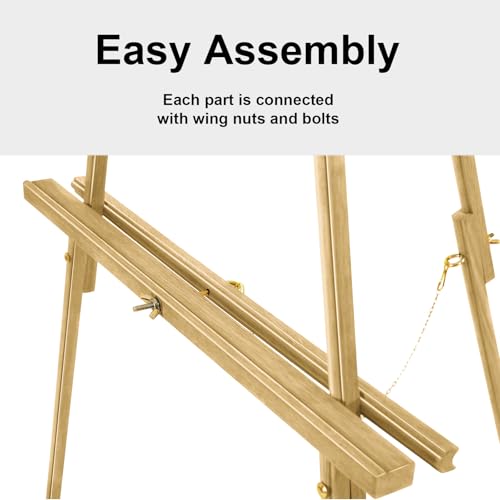 Falling in Art 65" A-Frame Wooden Tripod Easel Stand (Gold) - color: Gold-1 Pack