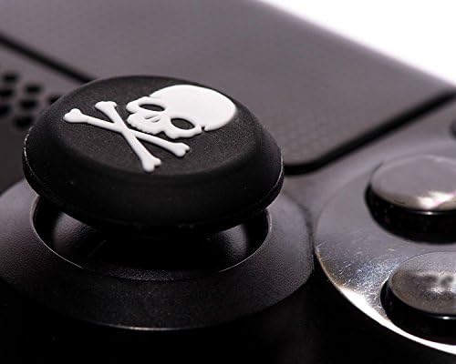 Silicone Thumb Stick Grip Cap Joystick Thumbsticks Caps Cover for PS4 Xbox One PS3 Xbox 360 PS2 Game Controllers (White Skull) - color: White Skull