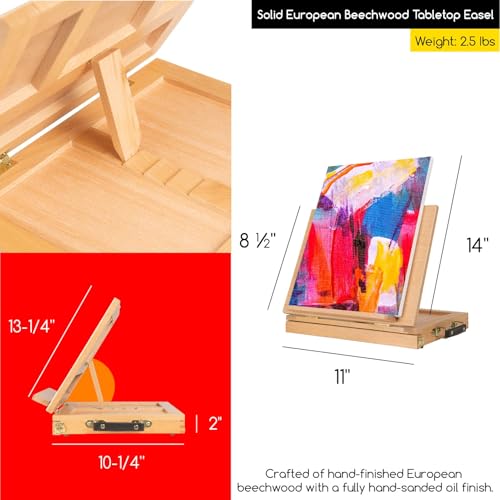 MEEDEN 142 PCS Painting Kit: Art Supplies with Aluminum & Tabletop Easel - size: 142pcs
