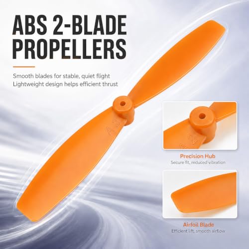 4 Pair Mini Propellers, 55mm 2-Vane, CW & CCW, Black & Orange - color: 4 Pair (Black & Orange)