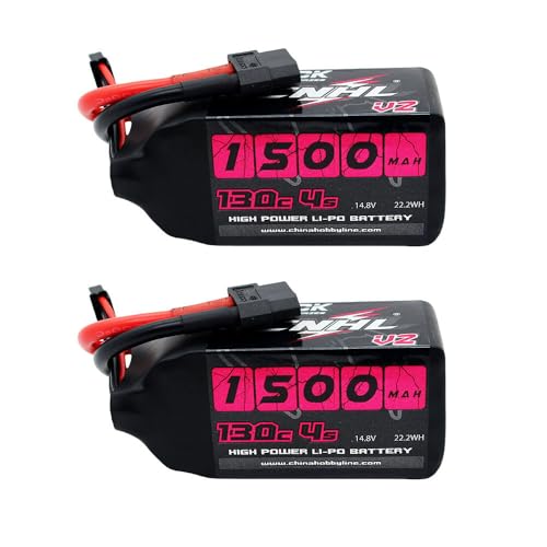 CNHL Black Series 1500mAh 4S Lipo Battery 14.8V 130C XT60 Plug (2 Packs)