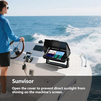 Foldable Sunvisor Cover for Lowrance Eagle Eye 9 and Lowrance Eagle 9 - Fishfinder Waterproof Protective Cover (Black)