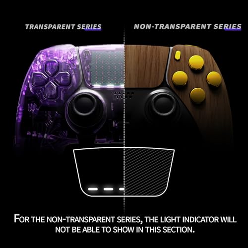 eXtremeRate Full Set Shell with Buttons Touchpad Cover Compatible with ps5 Edge Controller, Wood Grain & Black Replacement Decorative Trim Shell Front Back Plates Compatible with ps5 Edge Controller - color: Wood Grain Black