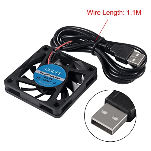 4PACK DC 60mm USB Fan 5V 6015 Brushless Cooling Fan 60mmx15mm 5V USB for PC Computer Case Cooler Raspberry Pi Radiator Ventilation - color: 6015 5V USB