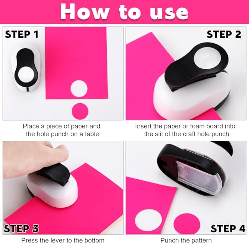 CHENGU 3 Pack Circle Hole Punch 2"/1"/0.6", Black - color: Black, style: Circle