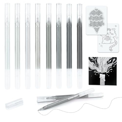 8 Pack Neutral Palette Glitter Gel Pens High-Capacity - color: neutral palette