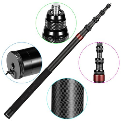 3m Invisible Carbon Fiber Selfie Stick for Insta360 X5/X4(Red) - color: Red