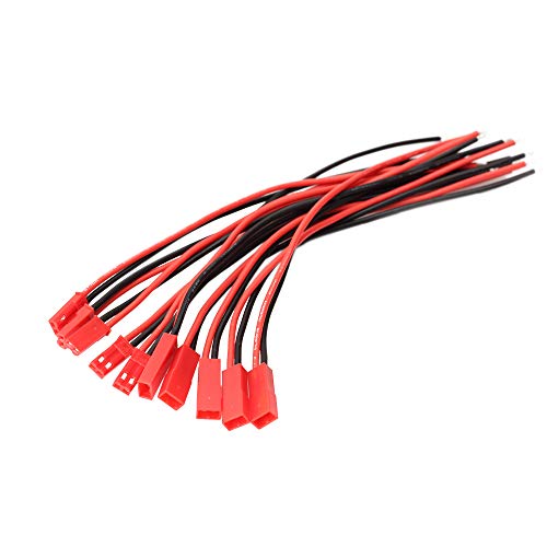 SIM&NAT 20 AWG Silicone Plug for JST, 2 Pin Battery Connector for JST RCY Plug Female Male Connectors Wire for RC Toys Battery, 5 Pairs