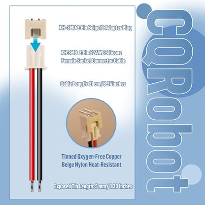 CQRobot XH2.54 SMD 2-Pin Wire-to-Board Silicone Female Connector Cable Kit - size: 2P, style: XH-SMD Cable