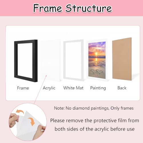 Muzagroo Art Diamond Art Frame for 12x16in(30x40cm) Canvas, 4 PCS - color: Frame