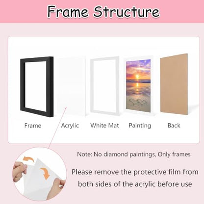 Muzagroo Art Diamond Art Frame for 12x16in(30x40cm) Canvas, 4 PCS - color: Frame