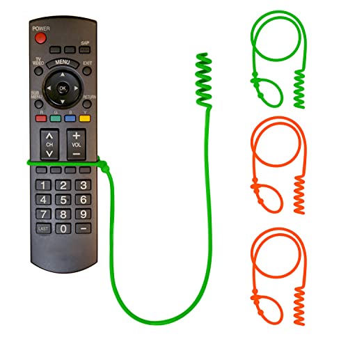 Remote Leash 4-Pack, Remote Control Tether, Adjustable 2 Green & 2 Orange - color: Green/Orange