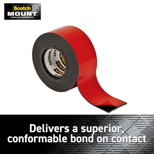 Scotch-Mount Double Sided Mounting Tape Heavy Duty, Extreme Mounting Tape, 2 Rolls, 1 in x 60 in (5ft per roll), Our Strongest Tape for Our Toughest Jobs, Uses 3M Industrial Adhesive (ET-414-2NA) - style: 2 Rolls