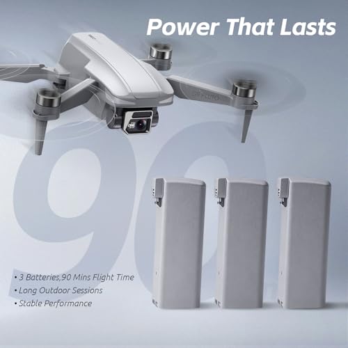 GPS Drone with EIS 4K Camera for Adults , RC Drones with 4.5 inch HD Screen on Controller, Auto Return, 3 Batteries for 90 min Flight Time, 3280 FT Long Control Range Transmission, Circle Fly and Follow Me Mode, Foldable Quadcopter for Beginner, Under 249