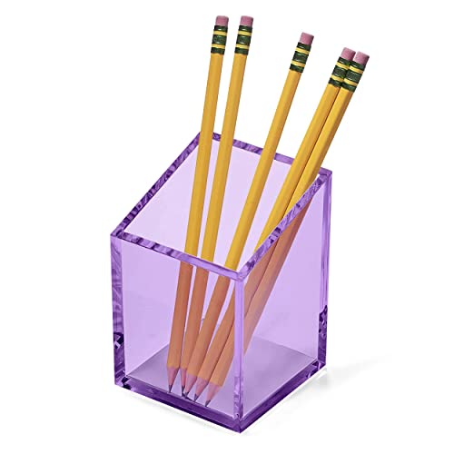 OfficeGoods Acrylic Pen and Pencil Holder, Purple - color: Purple