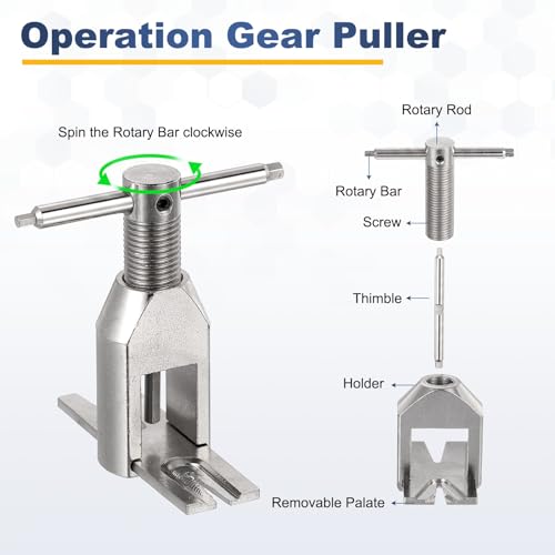 MECCANIXITY Motor Pinion Remove Gear Puller Tool Set, RC Model Metal Motor Gear Puller for RC Drones Helicopters Small Hobby Motor Pinion Parts