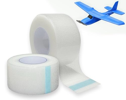 2 Pack Foam RC Hinge Tape 1" x 10 Yards – Flexible Adhesive for Foam Aircraft Control Surfaces, Strong Clear Repair Tape for Aileron Elevator Rudder