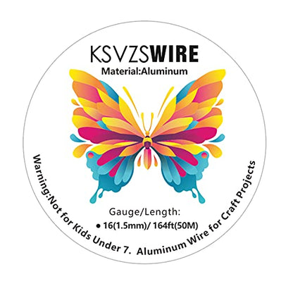16 Gauge(1.5mm) Aluminum Wire 164 Feet(50 M) KSVZS Bendable Metal Wire for Crafts, Sculpting, Armature, Jewelry Making【3-in-1】+18 Gauge(1.0 mm) 32.8 Ft(10 M)+1 Plier(Champagne Gold) - size: 16Gauge, style: Champagne Gold