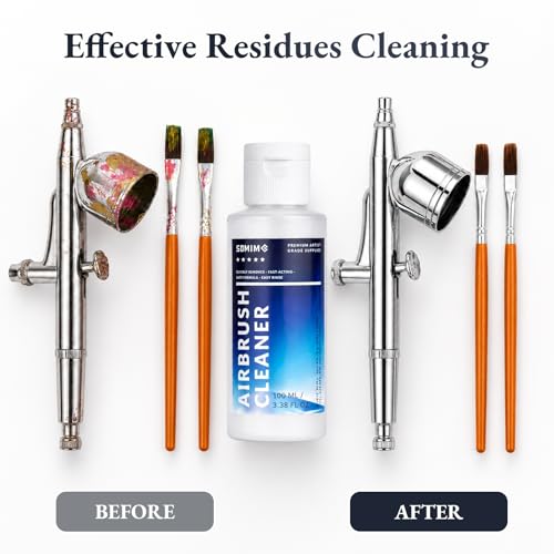 Airbrush Cleaning Kit, 6 Airbrush Cleaners with Glass Cleaning Pot
