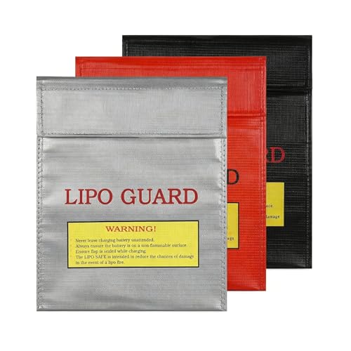 LiPo Guard Battery Safe Bag, Flame & Heat Resistant, 3 Pack (Small) - size: Small Size