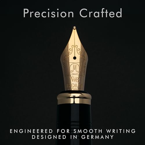 Wordsworth & Black Majesti Fountain Pen Set for Writing, Medium Nib - color: Black Gold, style: Medium Nib