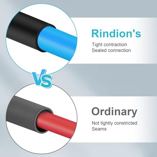 Rindion 270PCS Heat Shrink Tubing Kit, 2:1 Ratio Adhesive Lined, Marine Grade Industrial Heat Shrink Tubing, Long Lasting Insulation Wire Shrink Wrap Tubing- Black (Pack of 2) - size: 270PCS (Pack of 2), style: Black
