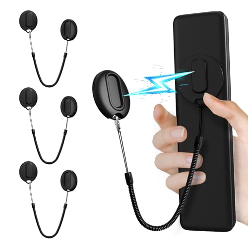 Magnetic Silicone Remote Control Holder with Security Cable 3 Pack Black - color: 3 Black, size: Square