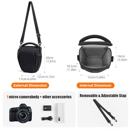 CADeN DSLR/SLR Camera Shoulder Bag Case with Adjustable Shoulder Strap, Compatible for Nikon, Canon, Sony Mirrorless Cameras Waterproof (Small) - size: Small