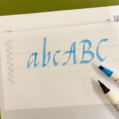 Kuretake Zig Calligraphy Practice Paper 80 Sheets, Modern Calligraphy Guide, for Hand Lettering, Beginners, Made in Japan