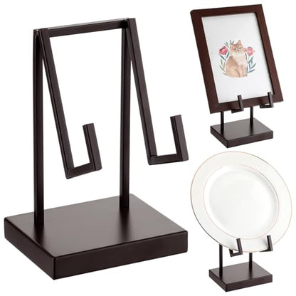 Shimeyao Metal Display Easel Stand Tabletop Easel, Brown, 6 x 4 x 3 Inch - color: Brown, size: 6 x 4 x 3 Inch, style: Metal