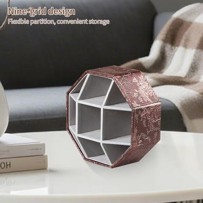 360° Spinning Remote Control Holder,Pen Caddy,Studio Art Supplies Organizer - color: Retro Embroidery