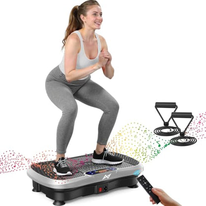 AXV Vibration Plate Exercise Machine Fitness Platform Body Vibrating Board - color: BT.PRO.SILVER