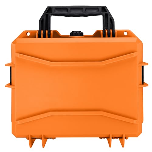 Eylar 13.8" Intact Series Compact Hard Camera Case, Lightweight and Durable Stacker Design with Foam - color: Orange