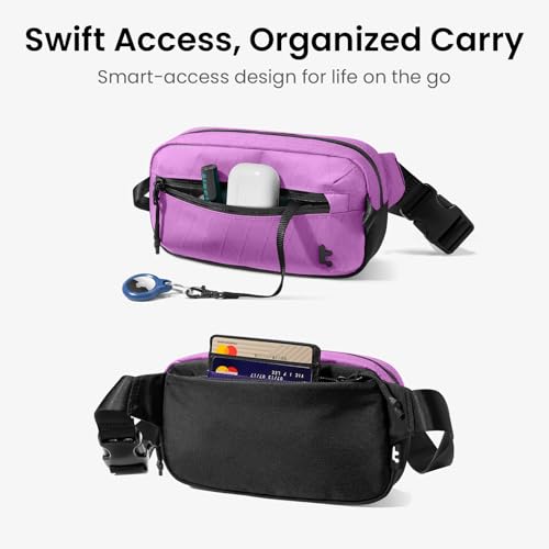 tomtoc 1.5L X-Pac Sling Bag with RFID Blocking Crossbody Pack for Men Women - color: X-Pac Purple, size: 1.5L