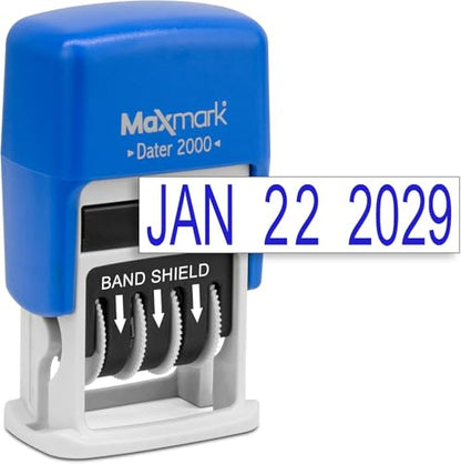 MaxMark 2000 Dater Self Inking Date Stamp - Blue - Pack of 2 - color: Blue, size: Pack of 2 - 2000